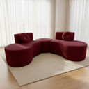Ver imagem 2 de Sofá Modular Orgânico Monterrey 260cm + Puff Suede Marsala
