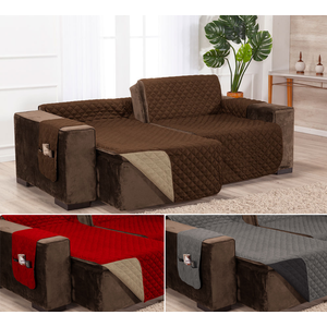 Capa para sofá retratil matelado tamanho grande 2 lugares 1,8m marrom e caqui
