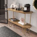 Ver imagem 3 de Aparador Requinte Pés de Aço Tubular 120 cm Canela/Dourado