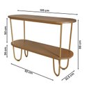 Ver imagem 4 de Aparador Requinte Pés de Aço Tubular 120 cm Canela/Dourado