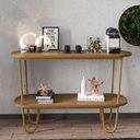Ver imagem 2 de Aparador Requinte Pés de Aço Tubular 120 cm Canela/Dourado