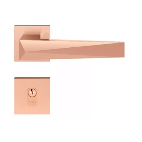 Fechadura Pado Ascot Rq2 - 55 Externa Roseta Quadrada Cobre Escovado