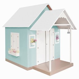 Casinha de Brinquedo Artesanal Mdf com Telhado Branco/verde Água L12 - Gran Belo Casinha Infantil - 2