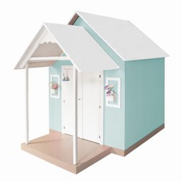 Casinha de Brinquedo Artesanal Mdf com Telhado Branco/verde Água L12 - Gran Belo Casinha Infantil - 6