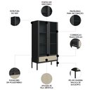 Ver imagem 3 de Cristaleira 2 Portas com Adega 83cm Arlo A10 Nero/preto - Mpozenato