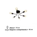 Ver imagem 2 de Lustre Sputnik 15x60cm Ret Emalustres