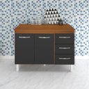 Ver imagem 6 de Balcao Com Tampo 120cm 9110x9300 Preto Savana Mobbs