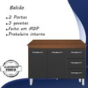 Ver imagem 3 de Balcao Com Tampo 120cm 9110x9300 Preto Savana Mobbs