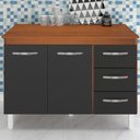 Ver imagem 2 de Balcao Com Tampo 120cm 9110x9300 Preto Savana Mobbs