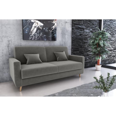 Sofá Cama Emilia Suede Cinza B250 - Matrix