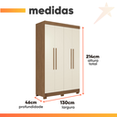 Ver imagem 4 de Guarda Roupas Solteiro 4 Portas 2 Gavetas Castro Andirá