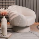 Ver imagem 3 de Poltrona Decorativa Liz Giratória Linhão Off White - Nexta Casa