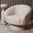 Ver imagem 4 de Poltrona Decorativa Liz Giratória Linhão Off White - Nexta Casa