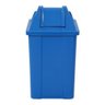 Lixeira Plástica Quadrada com Tampa Vai-vem 25l Azul - 1