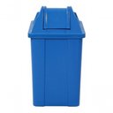 Ver imagem 1 de Lixeira Plástica Quadrada com Tampa Vai-vem 25l Azul