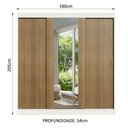 Ver imagem 3 de Guarda-Roupa Casal Madesa Reno 3 Portas de Correr com Espelho Branco/Rustic Cor:Branco/Rustic