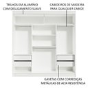 Ver imagem 5 de Guarda-Roupa Casal Madesa Reno 3 Portas de Correr com Espelho Branco/Rustic Cor:Branco/Rustic