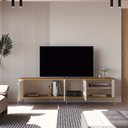 Ver imagem 5 de Rack para Tv Tucupí 1.8 Bancada Off White Nature Dourado Jb Bechara
