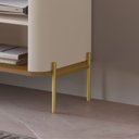 Ver imagem 3 de Rack para Tv Tucupí 1.8 Bancada Off White Nature Dourado Jb Bechara