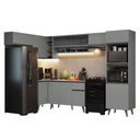 Ver imagem 2 de Armário de Cozinha Completa de Canto 465cm Nice Madesa 09 Cinza