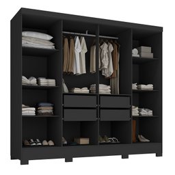 Closet Casal 4 Gavetas com Pés Jatobá Yescasa - 2 Closet Casal 4 Gavetas com Pés Jatobá Yescasa - 2