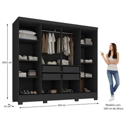 Closet Casal 4 Gavetas com Pés Jatobá Yescasa - 5 Closet Casal 4 Gavetas com Pés Jatobá Yescasa - 5