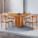 Ver imagem 1 de Mesa Selene Tampo 135cm Laminado com 4 Cadeiras Noronha Moderna Mobília