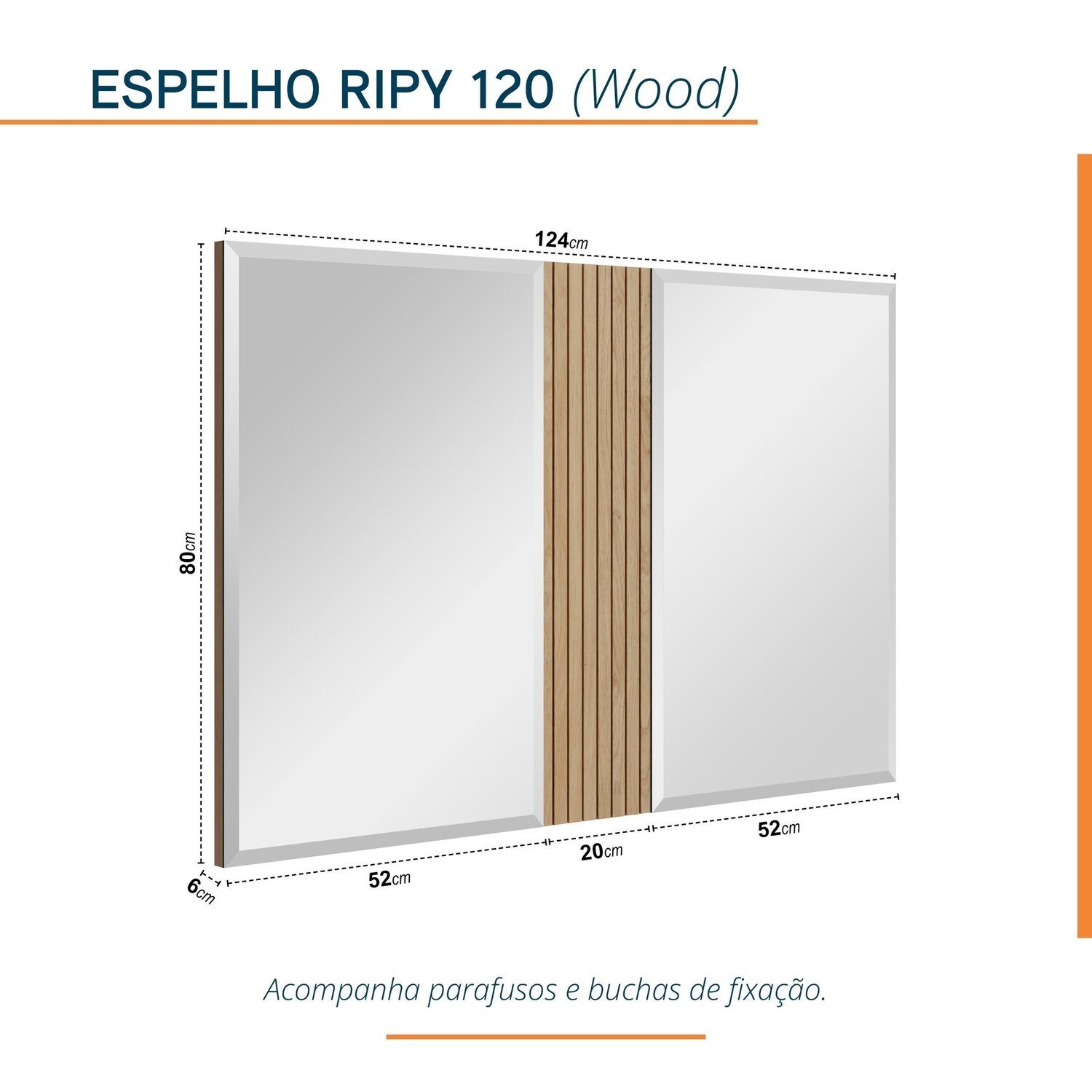 Espelho para Banheiro Ripy 120cm - 3