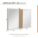 Ver imagem 3 de Espelho para Banheiro Ripy 120cm Yescasa Bege/Wood