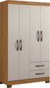 Ver imagem 1 de Guarda-Roupa 4 Portas Malto Freijó com Off White - MoveisAqui Notável