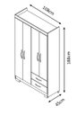 Ver imagem 6 de Guarda-Roupa 4 Portas Malto Freijó com Off White - MoveisAqui Notável