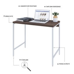 Escrivaninha Estilo Industrial 90cm Active Yescasa - 5