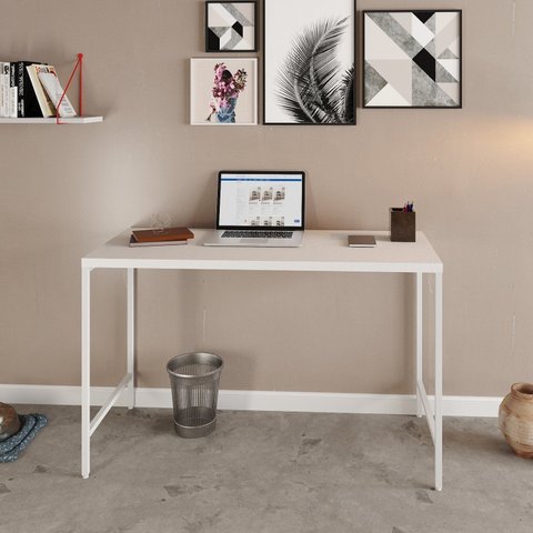 Escrivaninha Mesa Escritório Estilo Active 120cm Industrial Yescasa Branco
