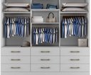 Ver imagem 2 de Guarda-roupa Casal 3 Portas Espelho 9 Gavetas 2,11m - Turim-branco - Bianchi Móveis
