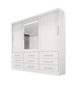 Ver imagem 1 de Guarda-roupa Casal 3 Portas Espelho 9 Gavetas 2,11m - Turim-branco - Bianchi Móveis