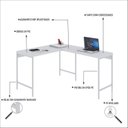 Ver imagem 5 de Escrivaninha Mesa Escritório em L Estilo Active 120cm Industrial Yescasa Branco