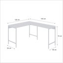 Ver imagem 3 de Escrivaninha Mesa Escritório em L Estilo Active 120cm Industrial Yescasa Branco
