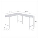 Ver imagem 3 de Escrivaninha Mesa Escritório em L Estilo Active 120cm Industrial Yescasa Branco