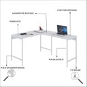 Ver imagem 5 de Escrivaninha Mesa Escritório em L Estilo Industrial 120x140cm Active