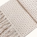 Ver imagem 7 de Manta Sofá Xale Decorativo 2,10 X 1,40m Quadriculado Cru Bege Artesanal Minimalista Rústico Grande