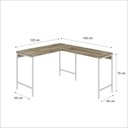 Ver imagem 3 de Escrivaninha Mesa Escritório em L Estilo Active 120cm Industrial Yescasa Marrom