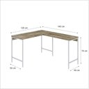 Ver imagem 3 de Escrivaninha Mesa Escritório em L Estilo Active 120cm Industrial Yescasa Marrom