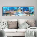 Ver imagem 1 de Quadro Panorâmico Indigo Moldura Preta 120X35Cm