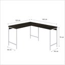 Ver imagem 3 de Escrivaninha Mesa Escritório em L Estilo Active 120cm Industrial Yescasa Marrom