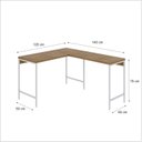 Ver imagem 3 de Escrivaninha Mesa Escritório em L Estilo Active 120cm Industrial Yescasa Marrom