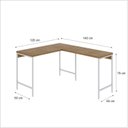 Ver imagem 3 de Escrivaninha Mesa Escritório em L Estilo Active 120cm Industrial Yescasa Marrom