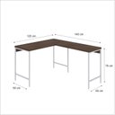 Ver imagem 3 de Escrivaninha Mesa Escritório em L Estilo Active 120cm Industrial Yescasa Marrom