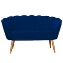 Ver imagem 2 de Namoradeira Estofada Decorativa Para Recepção Pétala Suede Azul Marinho - LM DECOR