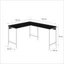 Ver imagem 3 de Escrivaninha Mesa Escritório em L Estilo Active 120cm Industrial Yescasa Preto