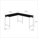 Ver imagem 3 de Escrivaninha Mesa Escritório em L Estilo Active 120cm Industrial Yescasa Preto